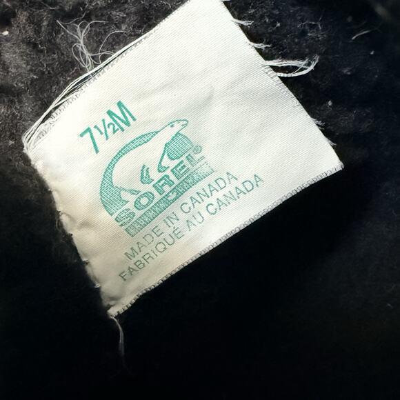 Sorel Black Leather Lined Winter Snow Boots Lace Up Warm Size 7.5 - Picture 7 of 9